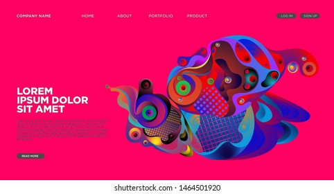 Website Landing Page Background with Abstract Colorful Fluid Modern Style