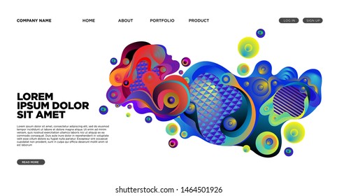 Website Landing Page Background with Abstract Colorful Fluid Modern Style