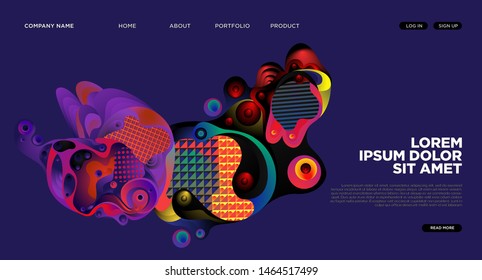 Website Landing Page Background with Abstract Colorful Fluid Modern Style
