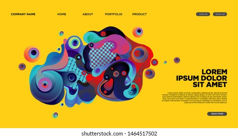 Website Landing Page Background with Abstract Colorful Fluid Modern Style
