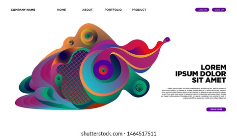 Website Landing Page Background with Abstract Colorful Fluid Modern Style

