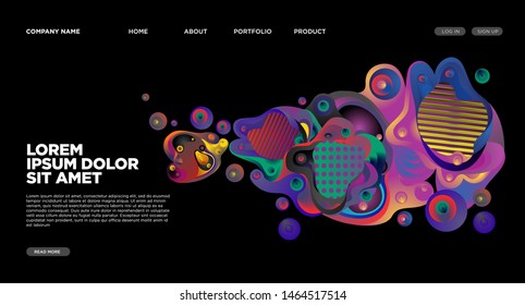 Website Landing Page Background with Abstract Colorful Fluid Modern Style
