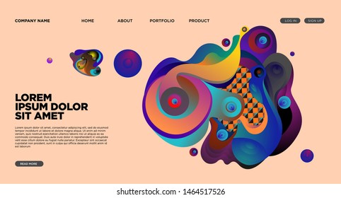 Website Landing Page Background with Abstract Colorful Fluid Modern Style
