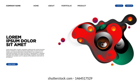 Website Landing Page Background with Abstract Colorful Fluid Modern Style
