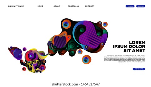 Website Landing Page Background with Abstract Colorful Fluid Modern Style
