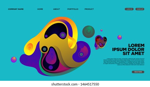 Website Landing Page Background with Abstract Colorful Fluid Modern Style
