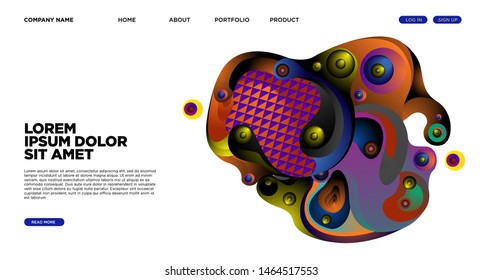 Website Landing Page Background with Abstract Colorful Fluid Modern Style

