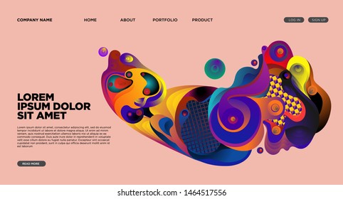 Website Landing Page Background with Abstract Colorful Fluid Modern Style
