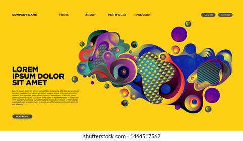 Website Landing Page Background with Abstract Colorful Fluid Modern Style
