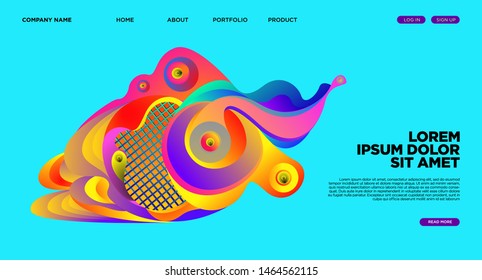 Website Landing Page Background with Abstract Colorful Fluid Modern Style
