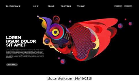 Website Landing Page Background with Abstract Colorful Fluid Modern Style

