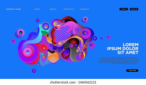 Website Landing Page Background with Abstract Colorful Fluid Modern Style
