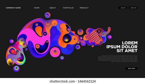 Website Landing Page Background with Abstract Colorful Fluid Modern Style
