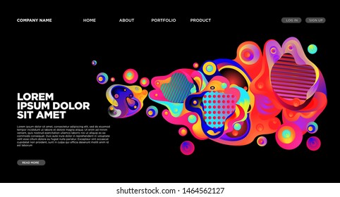 Website Landing Page Background with Abstract Colorful Fluid Modern Style
