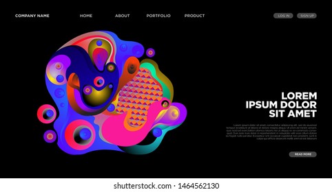 Website Landing Page Background with Abstract Colorful Fluid Modern Style
