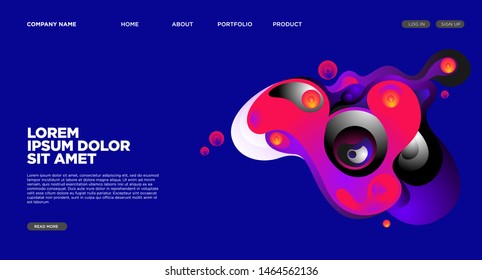 Website Landing Page Background with Abstract Colorful Fluid Modern Style
