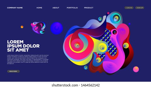Website Landing Page Background with Abstract Colorful Fluid Modern Style
