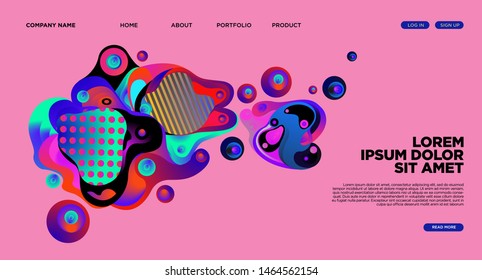 Website Landing Page Background with Abstract Colorful Fluid Modern Style
