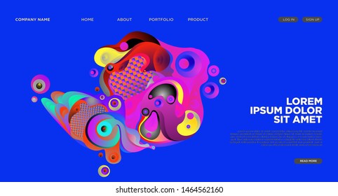 Website Landing Page Background with Abstract Colorful Fluid Modern Style
