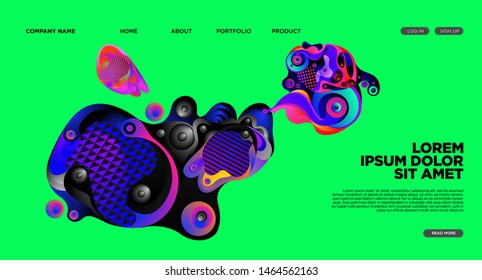 Website Landing Page Background with Abstract Colorful Fluid Modern Style
