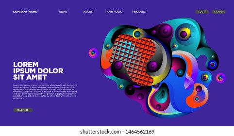 Website Landing Page Background with Abstract Colorful Fluid Modern Style
