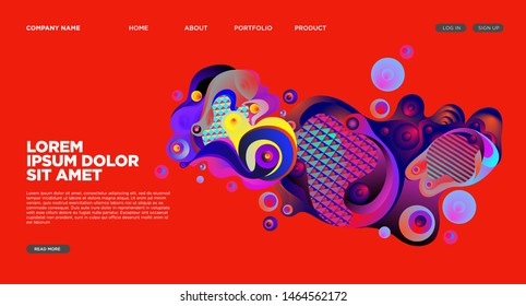 Website Landing Page Background with Abstract Colorful Fluid Modern Style
