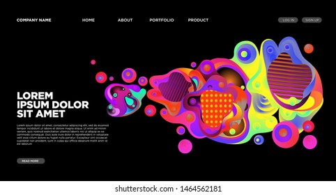 Website Landing Page Background with Abstract Colorful Fluid Modern Style
