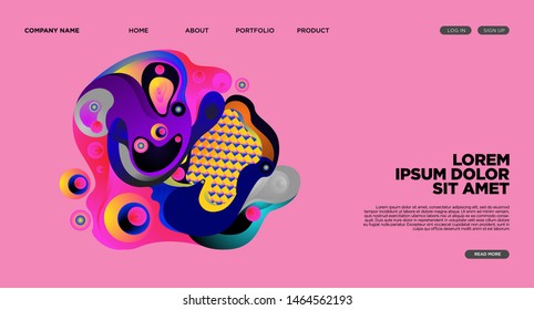 Website Landing Page Background with Abstract Colorful Fluid Modern Style
