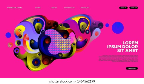 Website Landing Page Background with Abstract Colorful Fluid Modern Style
