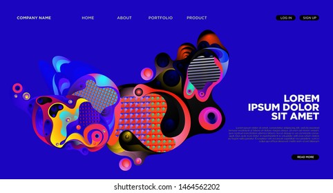 Website Landing Page Background with Abstract Colorful Fluid Modern Style
