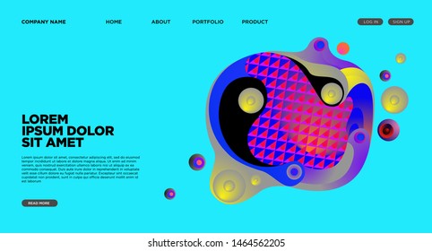 Website Landing Page Background with Abstract Colorful Fluid Modern Style
