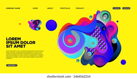 Website Landing Page Background with Abstract Colorful Fluid Modern Style
