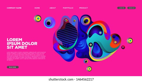 Website Landing Page Background with Abstract Colorful Fluid Modern Style

