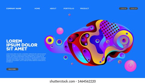 Website Landing Page Background with Abstract Colorful Fluid Modern Style
