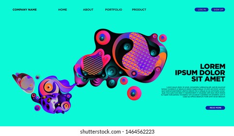 Website Landing Page Background with Abstract Colorful Fluid Modern Style
