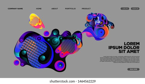 Website Landing Page Background with Abstract Colorful Fluid Modern Style
