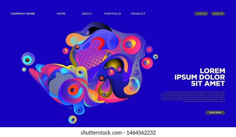 Website Landing Page Background with Abstract Colorful Fluid Modern Style
