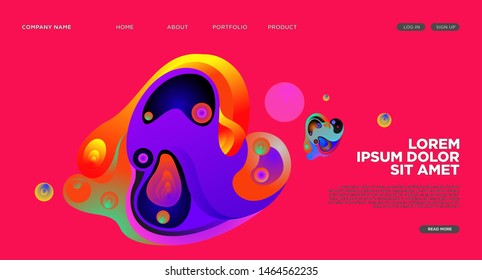 Website Landing Page Background with Abstract Colorful Fluid Modern Style

