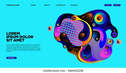 Website Landing Page Background with Abstract Colorful Fluid Modern Style
