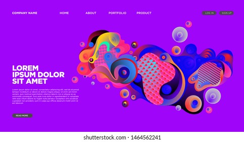 Website Landing Page Background with Abstract Colorful Fluid Modern Style
