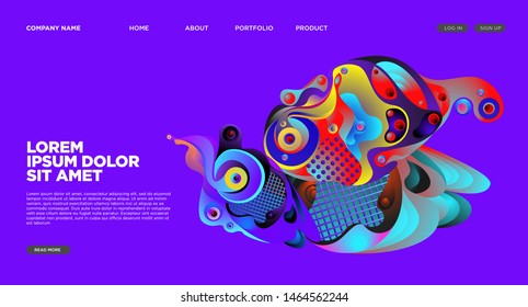 Website Landing Page Background with Abstract Colorful Fluid Modern Style
