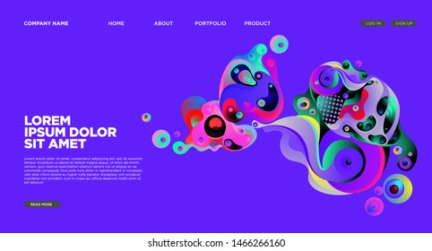 Website Landing Page Background with Abstract Fluid Style