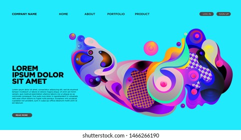 Website Landing Page Background with Abstract Fluid Style