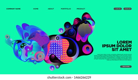 Website Landing Page Background with Abstract Fluid Style