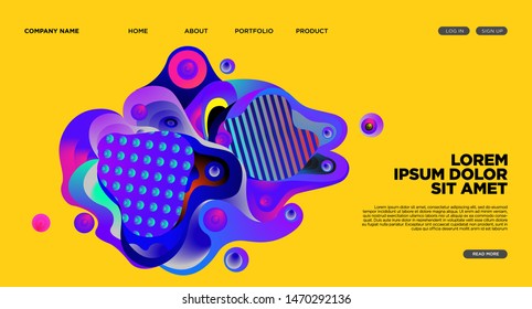 Website Landing Page Background with Abstract Fluid Style