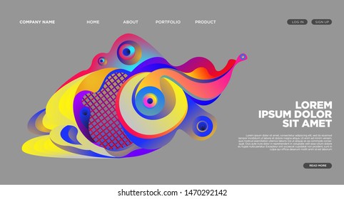 Website Landing Page Background with Abstract Fluid Style