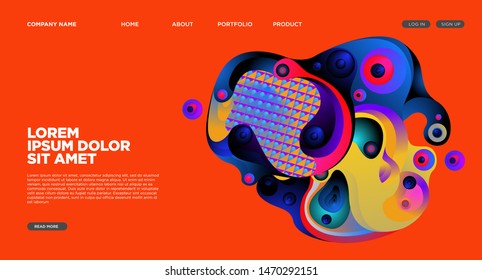 Website Landing Page Background with Abstract Fluid Style