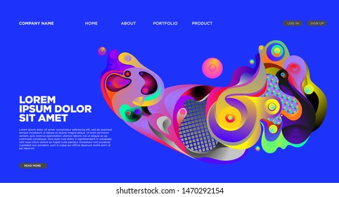 Website Landing Page Background with Abstract Fluid Style