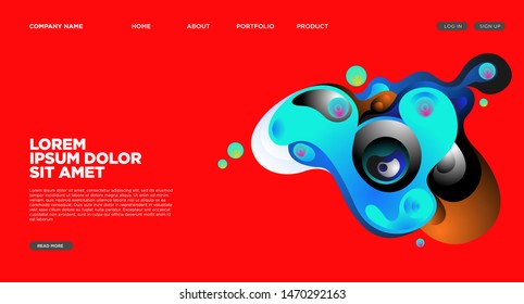 Website Landing Page Background with Abstract Fluid Style