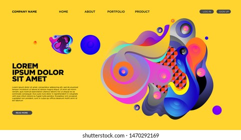 Website Landing Page Background with Abstract Fluid Style